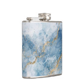 Elegant Blue Gold Glitter Abstract Flow            フラスク (右)