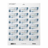 Elegant Blue Gold Glitter Abstract Flow            ラベル (フルシート)