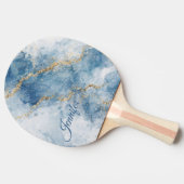 Elegant Blue Gold Glitter Abstract Flow            卓球ラケット (横)