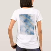 Elegant Blue Gold Glitter Abstract Flow            Tシャツ (裏面)