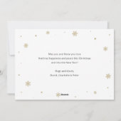 Elegant Blue Gold Holly Snowflake Photo シーズンカード (裏面)