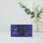 Elegant Blue Gold Professional Business Card 名刺 (スタンド正面)