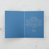 Elegant Blue Gold Sparkly Balloons 40th Birthday カード (内部)