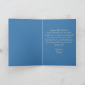 Elegant Blue Gold Sparkly Balloons 50th Birthday カード (内部)