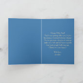 Elegant Blue Gold Sparkly Balloons 70th Birthday カード (内部)