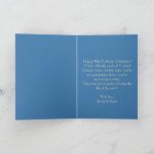 Elegant Blue Gold Sparkly Balloons 70th Birthday カード (内部)