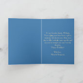 Elegant Blue Gold Sparkly Balloons 80th Birthday カード (内部)