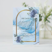 Elegant Blue & Gold Wedding Enclosure Card  エンクロージャーカード (スタンド正面)