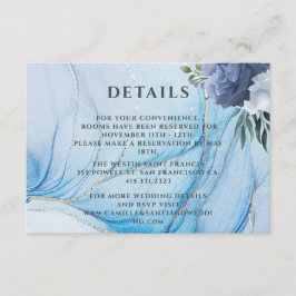 Elegant Blue & Gold Wedding Enclosure Card  エンクロージャーカード