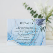 Elegant Blue & Gold Wedding Enclosure Card  エンクロージャーカード (スタンド正面)