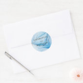 Elegant Blue & Gold Wedding Invitation  ラウンドシール (封筒)