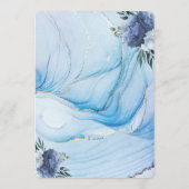 Elegant Blue & Gold Wedding Invitation  招待状 (裏面)