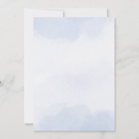 Elegant Blue & Gold Wedding Invitation 招待状 (裏面)