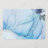 Elegant Blue & Gold Wedding Save the Date  セーブザデート (裏面)