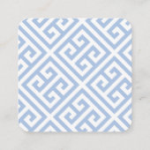 Elegant Blue Greek Key Wedding Site QR Code エンクロージャーカード (裏面)