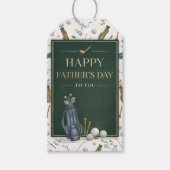 Elegant Blue Green Golf Theme Happy Father's Day ギフトタグ (正面)
