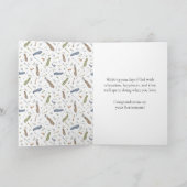 Elegant Blue Green Golf Theme Happy Retirement カード (内部)