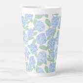 Elegant Blue Green Hydrangea Preppy カフェラテマグ (正面)