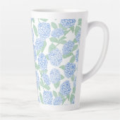 Elegant Blue Green Hydrangea Preppy カフェラテマグ (右)