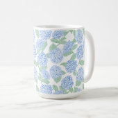 Elegant Blue Green Hydrangea Preppy コーヒーマグカップ (正面右)