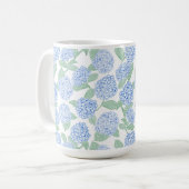 Elegant Blue Green Hydrangea Preppy コーヒーマグカップ (正面左)