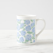 Elegant Blue Green Hydrangea Preppy ボーンチャイナマグカップ (右)