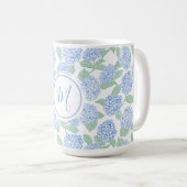 Elegant Blue Green Hydrangea Preppy Personalised コーヒーマグカップ (正面右)