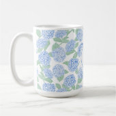 Elegant Blue Green Hydrangea Preppy Personalised コーヒーマグカップ (左)