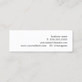 Elegant Blue Grey Faux Gold Stripe Beauty スキニー名刺 (裏面)