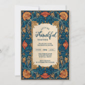 Elegant Blue Harvest Thanksgiving Celebration 招待状 (正面)