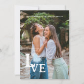 Elegant Blue Heart Photo Fancy Love Wedding セーブザデート (正面)