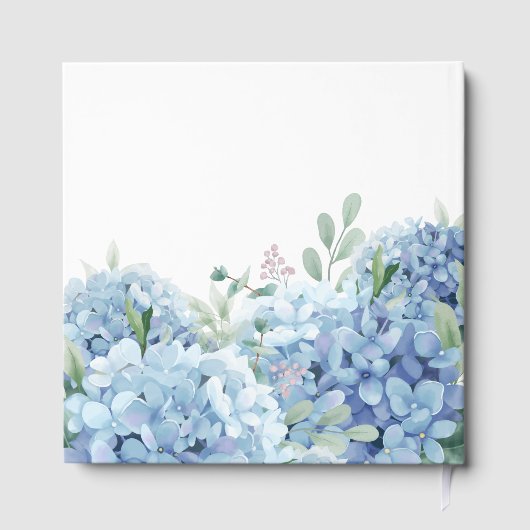 Elegant Blue Hydrangea Baptism ゲストブック (裏面)