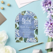 Elegant Blue Hydrangea Bridal Shower アクリル招待状 (インサイチュ (ウェディング))