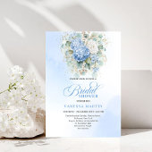 Elegant Blue Hydrangea Bridal Shower Invitation 招待状