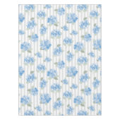 Elegant Blue Hydrangea Pattern Gray Stripe  テーブルクロス (正面)