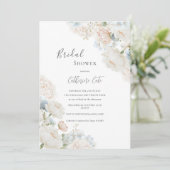 Elegant Blue Hydrangea Peonies Bridal Shower  招待状 (スタンド正面)