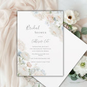 Elegant Blue Hydrangea Peonies Bridal Shower  招待状