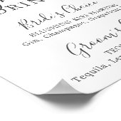 Elegant Blue Hydrangea Signature Drinks Sign ポスター (角)