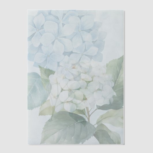 Elegant Blue Hydrangea Vellum Overlay Invitations ベラム紙招待状 (正面)
