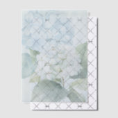 Elegant Blue Hydrangea Vellum Overlay Invitations ベラム紙招待状 (オフセット (招待状))