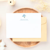 Elegant Blue Hydrangea Watercolor Personalized ノートカード