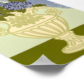 Elegant Blue Hydrangeas in Classical Golden Urn  ポスター (角)