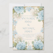 Elegant Blue Hydrangeas Wedding  招待状 (正面)