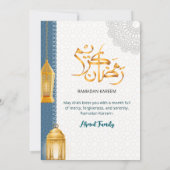 Elegant Blue Islamic Ramadan Iftar Invitation 招待状 (裏面)