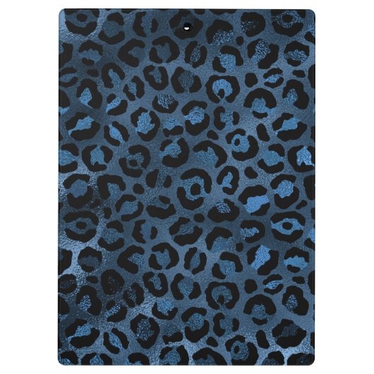 Elegant Blue Leopard Personalized Clipboard クリップボード (裏面)