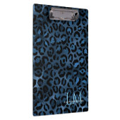 Elegant Blue Leopard Personalized Clipboard クリップボード (右)