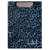 Elegant Blue Leopard Personalized Clipboard クリップボード (正面)