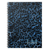 Elegant Blue Leopard Personalized Notebook ノートブック (正面)