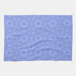 Elegant Blue Liquid Mandala Art Pattern キッチンタオル