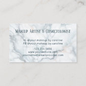 Elegant Blue Marble Makeup Artist & Hair Stylist 名刺 (裏面)